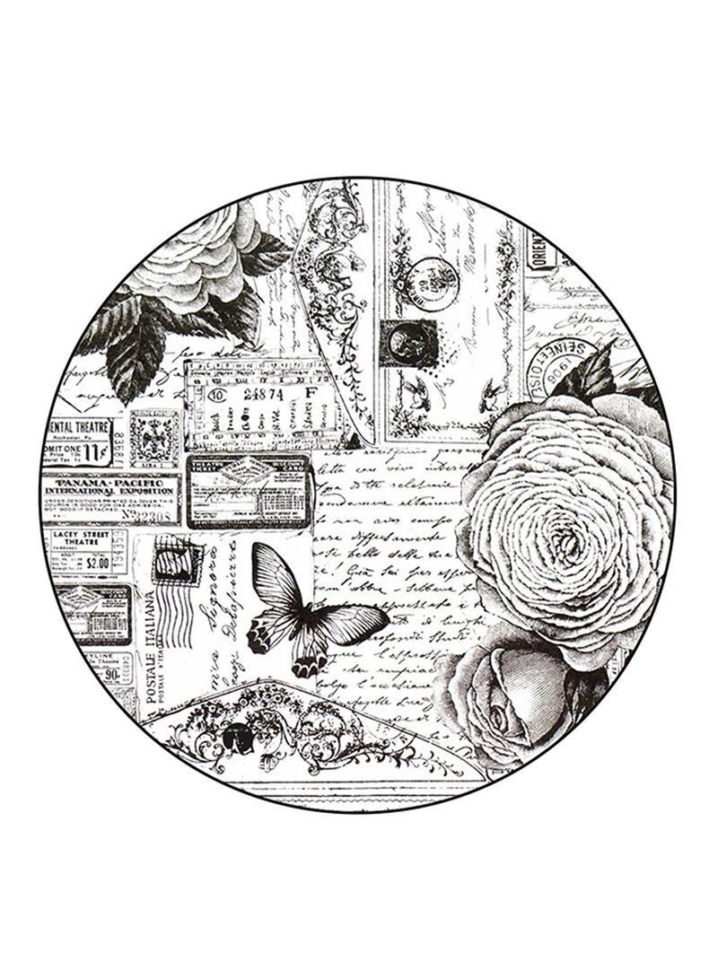 RKN Vintage Art Printed Mouse Pad  Round  Multicolour