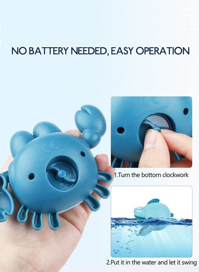 3 قطع ألعاب حمام، ألعاب حمام تعمل باللف للأطفال الصغار، ألعاب حوض الاستحمام، لعبة عائمة للحمام للأطفال الصغار من الأولاد والبنات - Image 4
