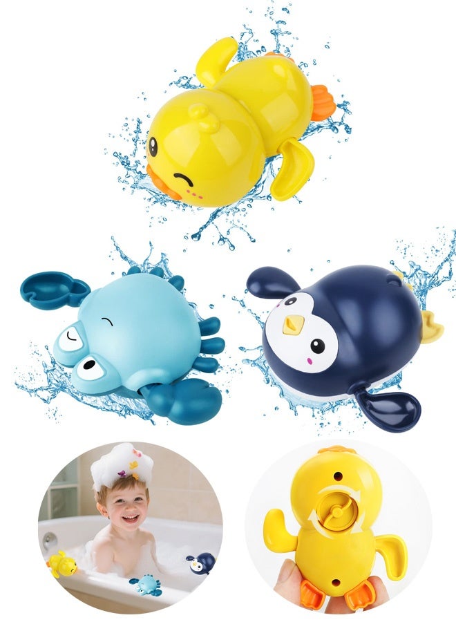 3 قطع ألعاب حمام، ألعاب حمام تعمل باللف للأطفال الصغار، ألعاب حوض الاستحمام، لعبة عائمة للحمام للأطفال الصغار من الأولاد والبنات - Image 1