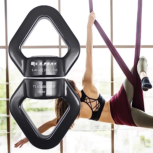 S.E.PEAK 30kN Swing Swivel, CE Certified Safe Swivel Hook, 360°Rotational Device, Silent Hanging Accessory for Tree Swing, Aerial Dance, Swing Spinner Hanger, Rock Climbing, Hanging Hammock,Carabiner - Image 3