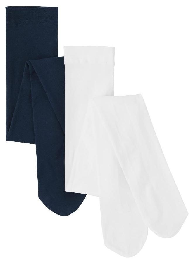 The Children's Place The Children's Place Girls Tights, Navy/White 2-pack, 6-7 US  - Image 1