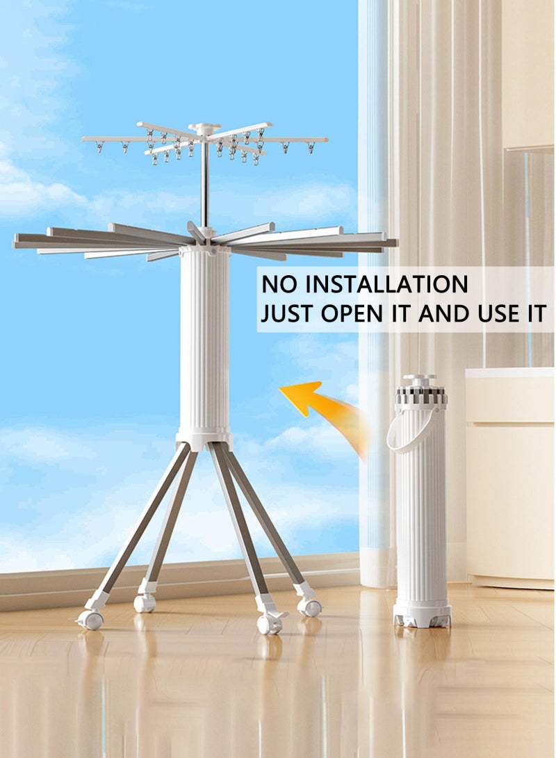 Arabest Drying Rack Clothing Foldable 2 Tier Laundry Drying Rack Collapsible Use For Indoor & Outdoor Antirust Aluminum Clothes Drying Rack Foldable Space-Saving Ideal For Laundry Room Pool Towel Rack - Image 3