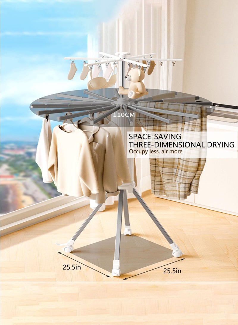 Arabest Drying Rack Clothing Foldable 2 Tier Laundry Drying Rack Collapsible Use For Indoor & Outdoor Antirust Aluminum Clothes Drying Rack Foldable Space-Saving Ideal For Laundry Room Pool Towel Rack - Image 2