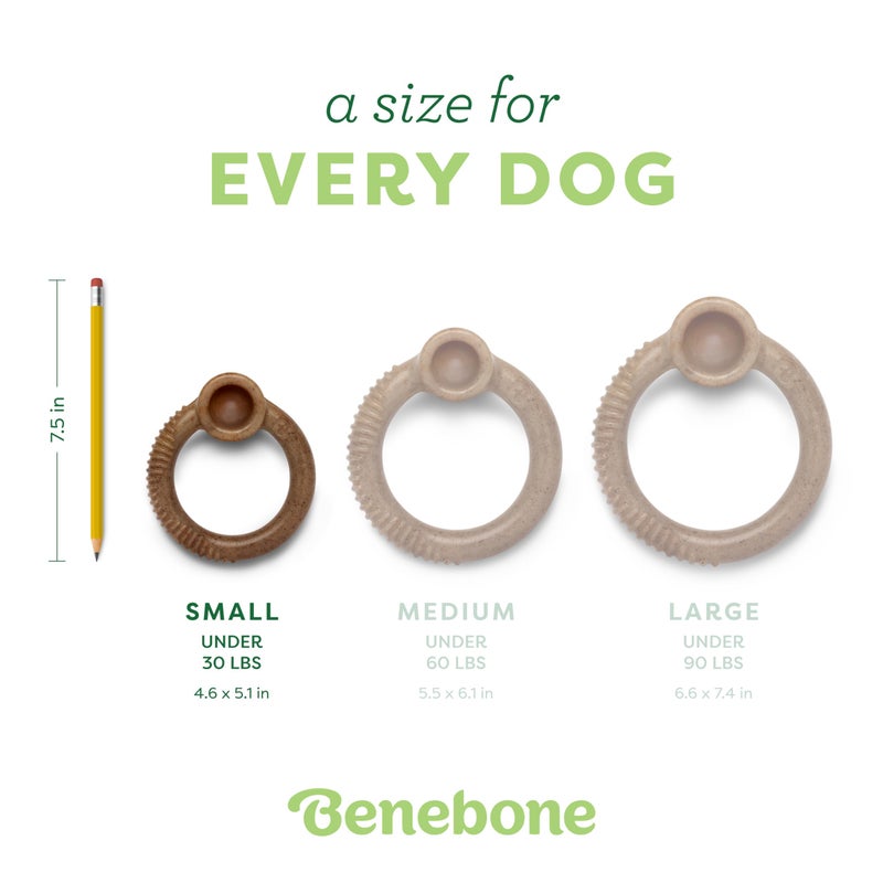 Benebone Ring Durable Dog Chew Toy for Aggressive Chewers, Real Bacon, Made in USA, Small - Image 4