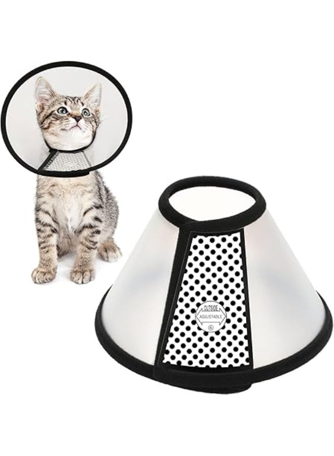 يوريفو طوق إليزابيث بلاستيكي خفيف الوزن قابل للتعديل للقطط بعد العمليات الجراحية، مناسب للقطط والقطط الصغيرة والكلاب الصغيرة، طوق واقٍ ناعم لمنع لعق الجروح وعضها. - Image 1