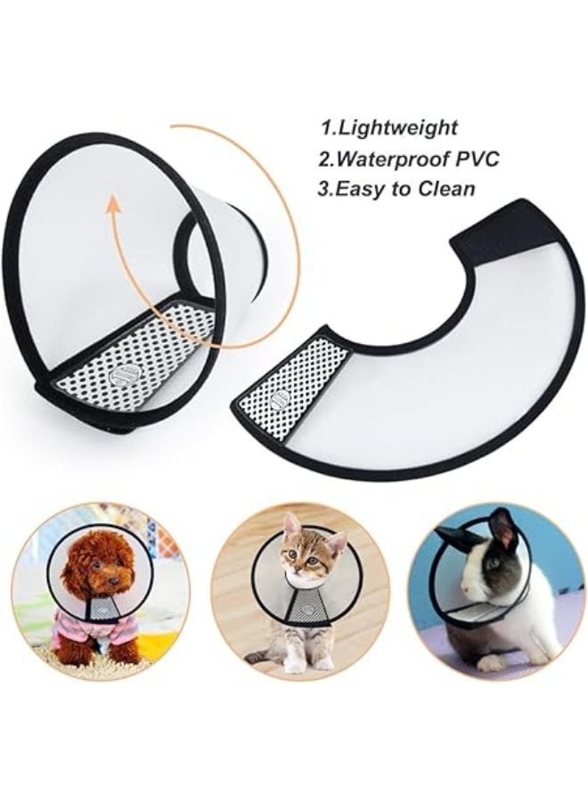 يوريفو طوق إليزابيث بلاستيكي خفيف الوزن قابل للتعديل للقطط بعد العمليات الجراحية، مناسب للقطط والقطط الصغيرة والكلاب الصغيرة، طوق واقٍ ناعم لمنع لعق الجروح وعضها. - Image 2