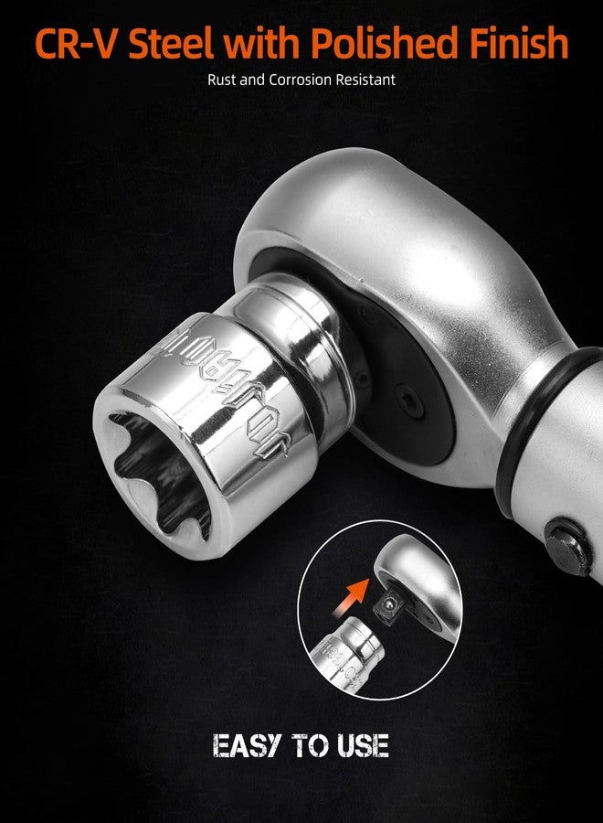 مجموعة مفاتيح ربط JU JIAN TEC E-TORX، 13 قطعة، مفتاح ربط نجمي أنثوي E4 - E20، فولاذ من سبائك الكروم والفاناديوم، مع علبة مصبوبة - Image 3