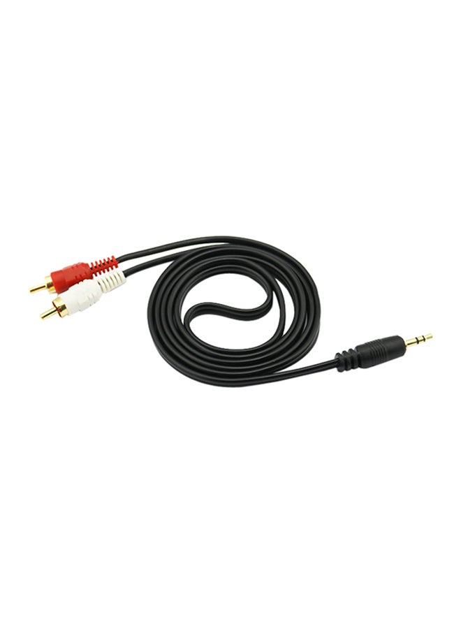 Voberry 3.5 mm Stereo Male To 2 RCA Y Cable Black - Image 1