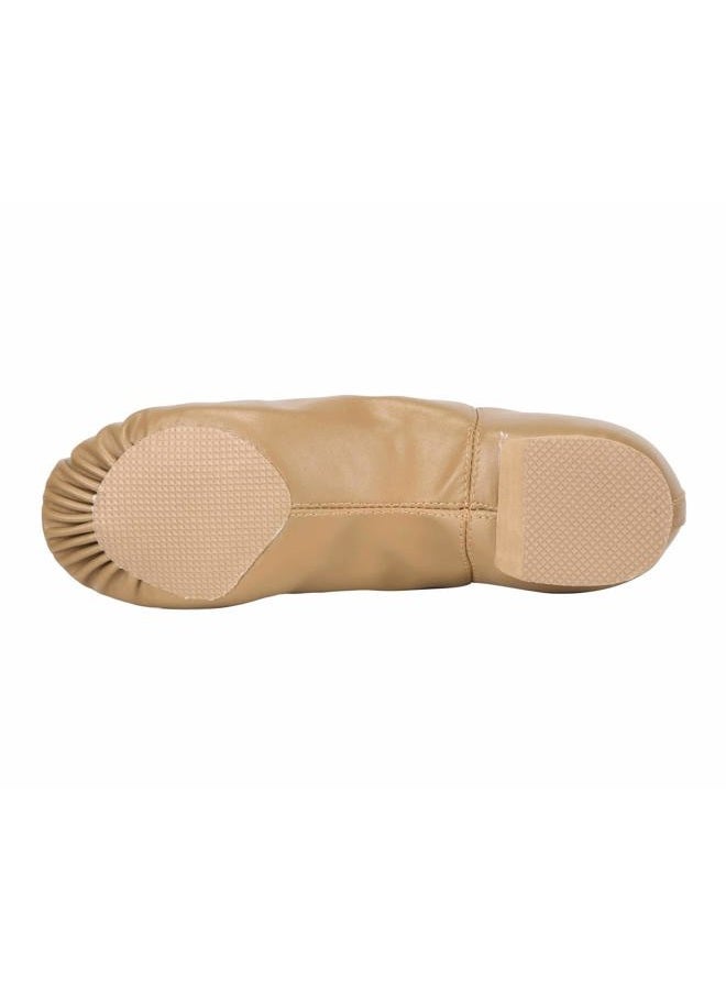 Linodes PU Leather Jazz Shoe Slip On Dance Shoes with Up Elastic for Girls and Boys (Toddler/Little Kid/Big Kid)-Brown-13M-Little Kid - Image 5