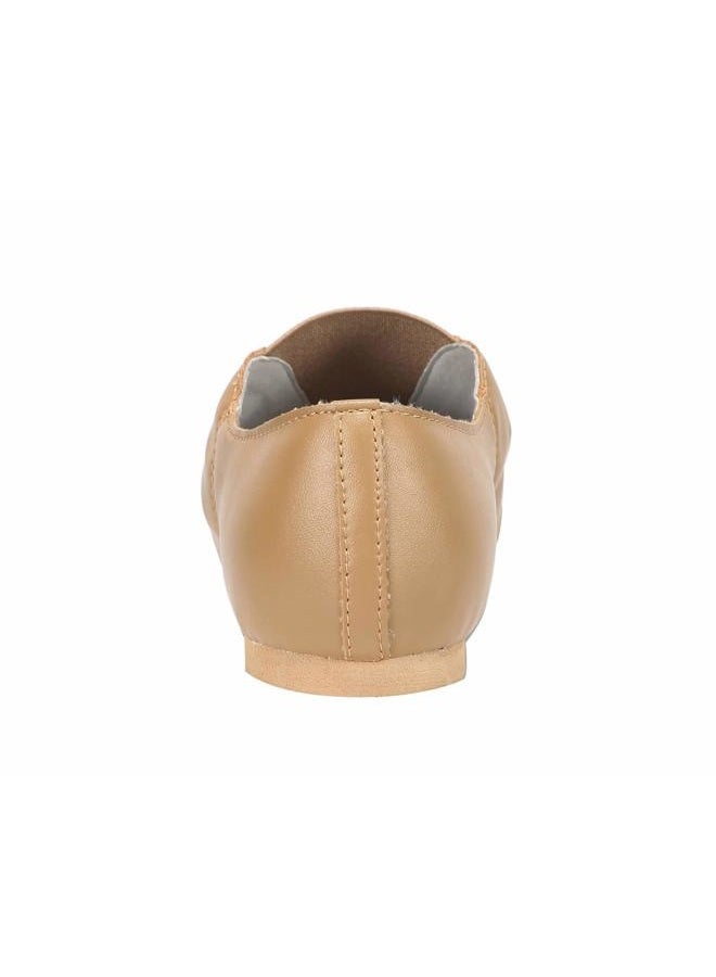 Linodes PU Leather Jazz Shoe Slip On Dance Shoes with Up Elastic for Girls and Boys (Toddler/Little Kid/Big Kid)-Brown-13M-Little Kid - Image 3