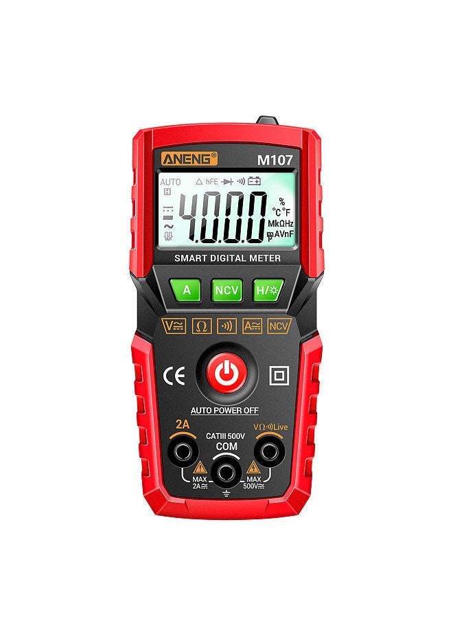 ANENG - M107 Smart Digital Multimeter 4000 Counts NCV Universal Meter Handheld Multifunctional Tester Voltmeter Ammeter - Image 1