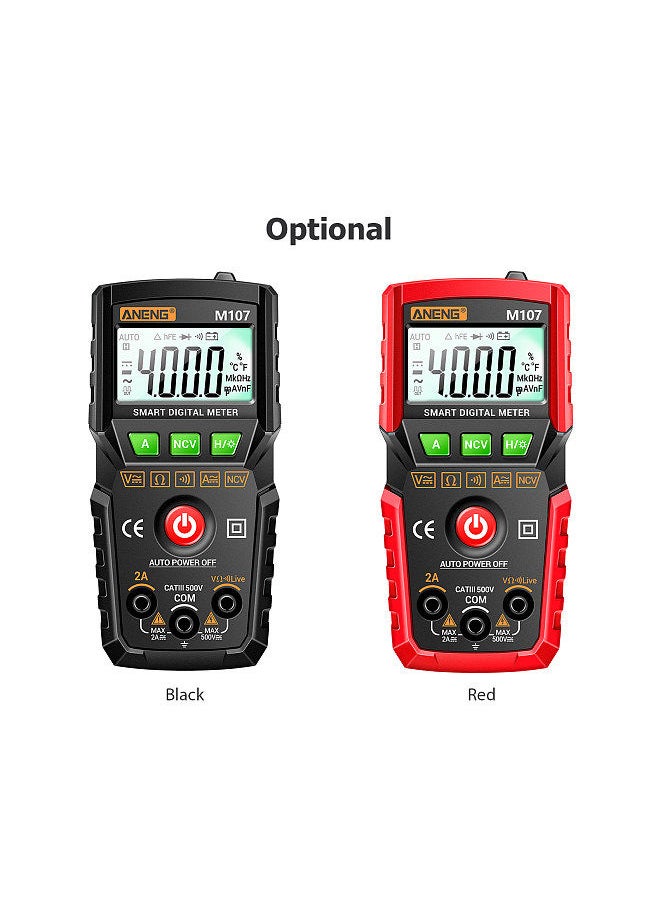 ANENG - M107 Smart Digital Multimeter 4000 Counts NCV Universal Meter Handheld Multifunctional Tester Voltmeter Ammeter - Image 1