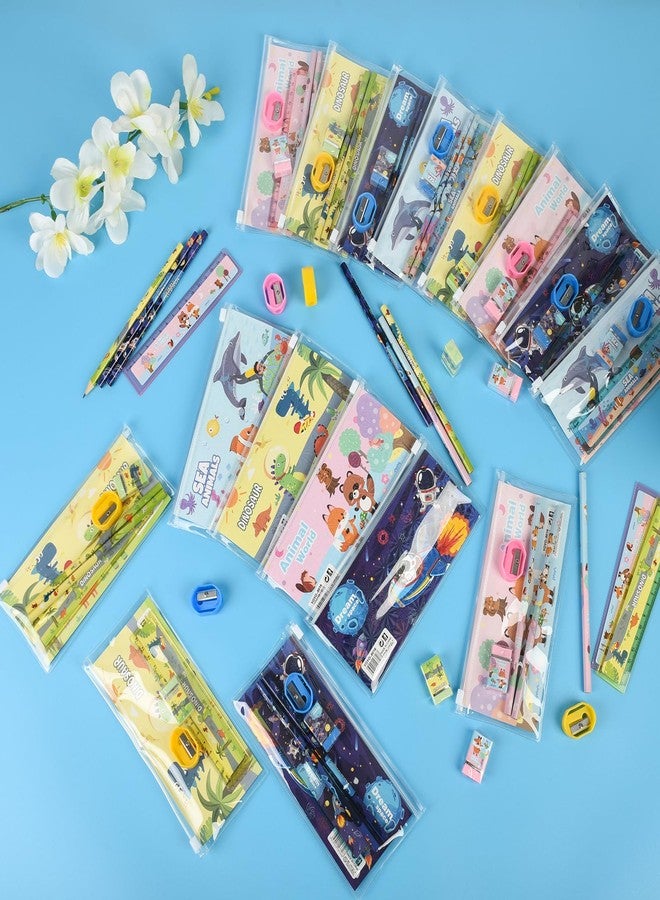 Ulema 24 Sets Back to School Gifts Cute Stationery Set Back to School Supplies First Day of School Bithday Gifts Including Pencils Eraser Ruler Sharpeners for Classroom Rewards - Image 5