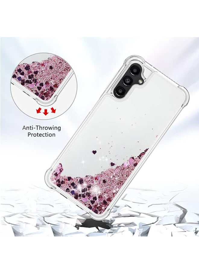 EYE CATCH Samsung Galaxy A22 5G Case For Women Girls Liquid Glitter Cover Sparkly Clear Shiny Bling Sparkle Phone Back Accessory Protection For Samsung Galaxy A22 5G Case Transparent  - Image 5