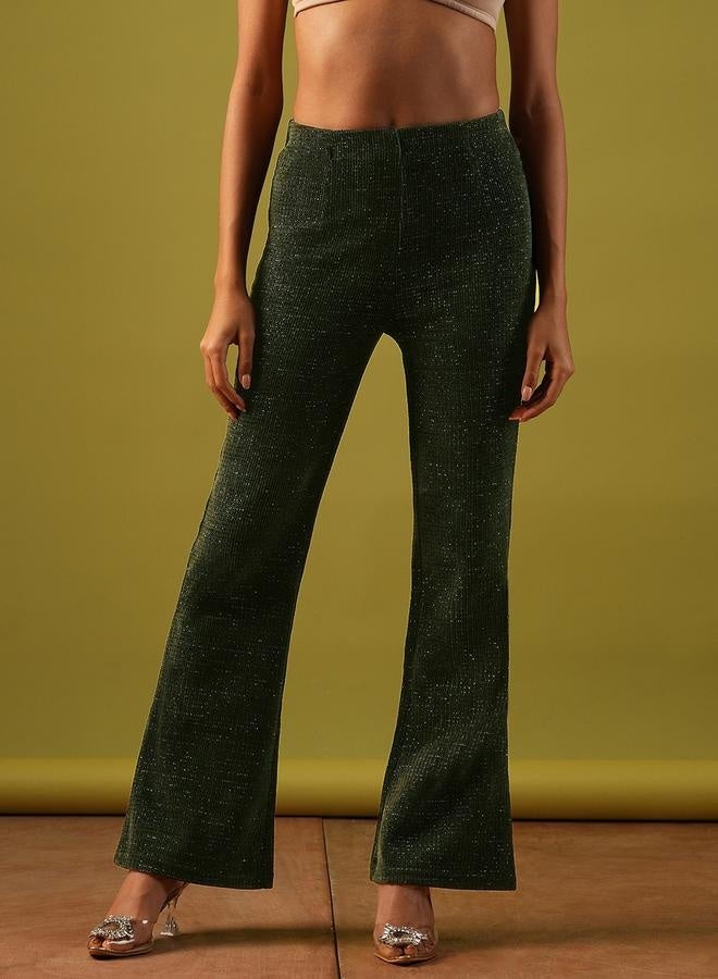 globus Textured High Rise Flared Treggings - Image 1