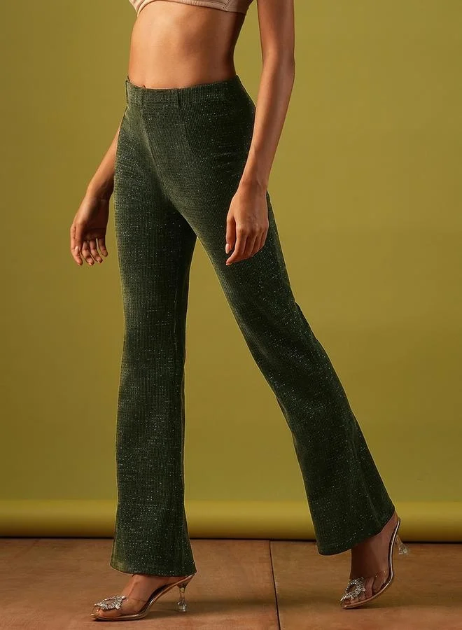 globus Globus Textured High Rise Flared Treggings