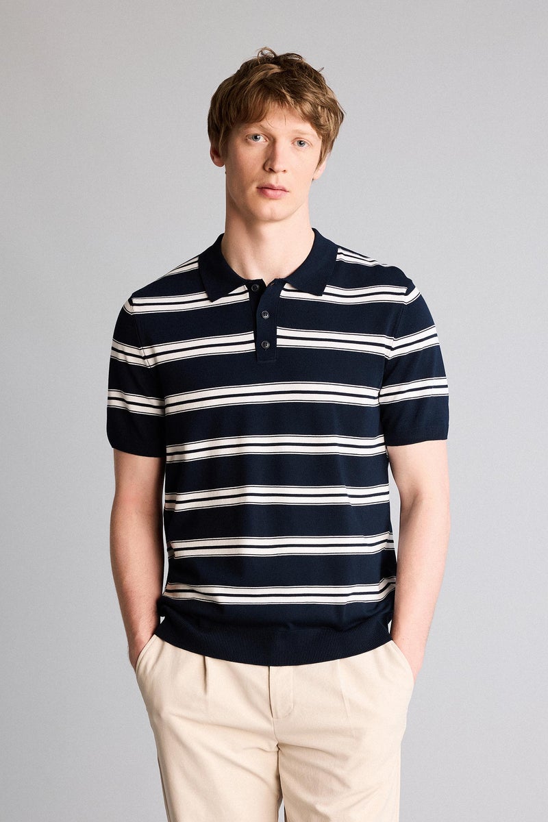 DeFacto Blue Man Short Sleeve Polo Shirt Casual - Image 3