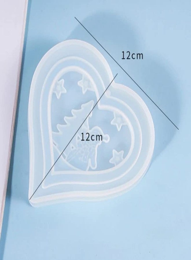 MATIN IMPEX Snowman and Tree Heart Shaped Shaker Silicone Mold to Make Your own Christmas Ornaments (ARM246) - Image 2