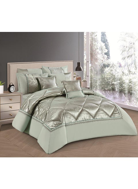 Comforter Set Extra Soft Lace Jacquard Comforter King Size Microfiber Printed 8 Pieces Set