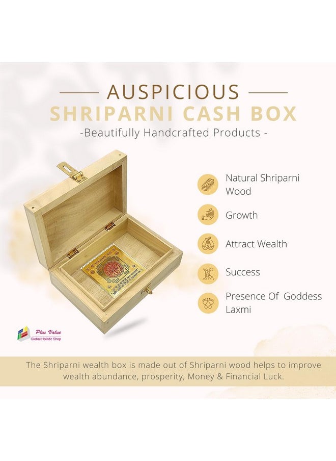 Plus Value Plus Value Auspicious Shriparni Cash Box Vastu Products Wealth, Money, Finance Home Office Factory Shop Decor Spiritual Housewarming Gifts (Size 10 x 7 Inches, Wooden)  - Image 2