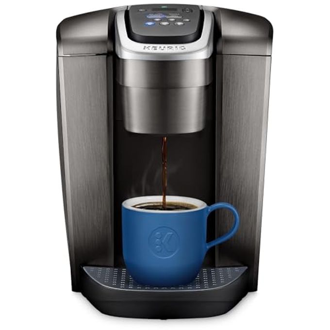 KELITE SINGLE SERVE KCUP POD COFFEE MAKER WITH STRENGTH AND TEMPERATURE CONTROL ICED COFFEE CAPABILITY 8 TO 12OZ BREW SIZE PROGRAMMABLE BRUSHED SLATE