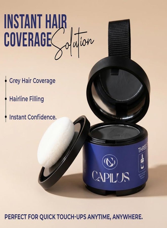 CAPILUS Hair Root Touch Up Powder - 4gm | Grey Hairs Cover Up & Hairline Powder For Women | Hair Loss Concealer for Girls | Bald Head Coverage - Natural Black - Image 2