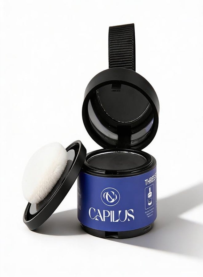 CAPILUS Hair Root Touch Up Powder - 4gm | Grey Hairs Cover Up & Hairline Powder For Women | Hair Loss Concealer for Girls | Bald Head Coverage - Natural Black - Image 1