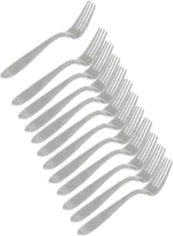 Set Of 12 Pieces Stainless Steel Forks - Silver