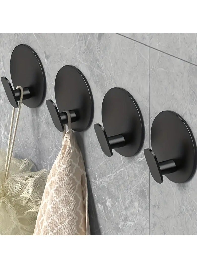 HW Self-Adhesive Wall Hooks (Pack of 04pcs) - Heavy Duty 304 Stainless Steel Anti-Rust Waterproof Hooks for Hanging - Ultimate Solution for Organizing & Maximizing Space in Your Home, Bathroom & Kitchen - Image 1