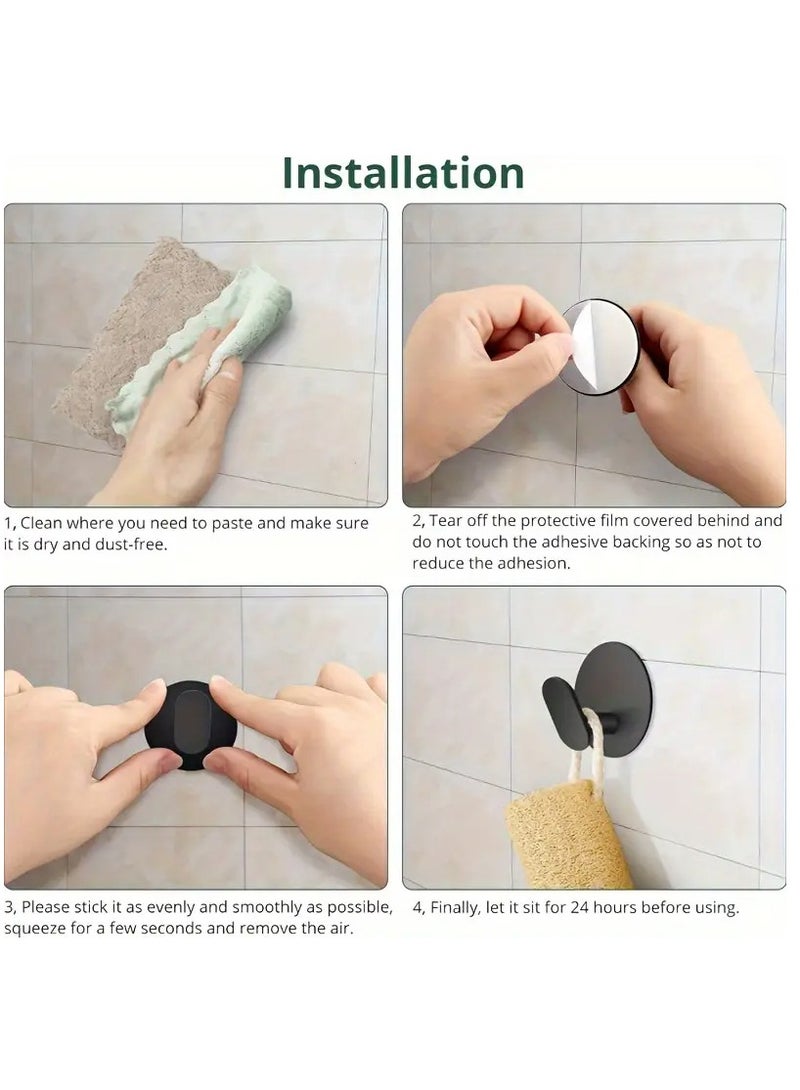 HW Self-Adhesive Wall Hooks (Pack of 04pcs) - Heavy Duty 304 Stainless Steel Anti-Rust Waterproof Hooks for Hanging - Ultimate Solution for Organizing & Maximizing Space in Your Home, Bathroom & Kitchen - Image 5