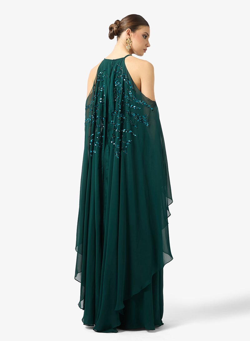 Amelia Rose drape sleeve sequin maxi dress - Image 2