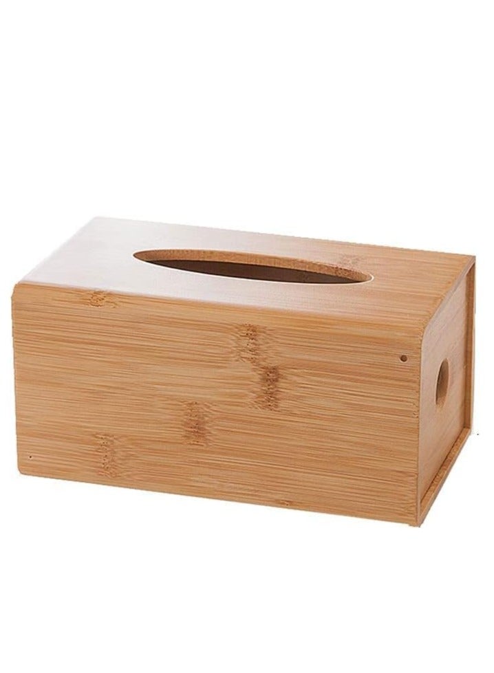 Wood Tissue Storage Box Living Room Paper Towel Holder - Image 1