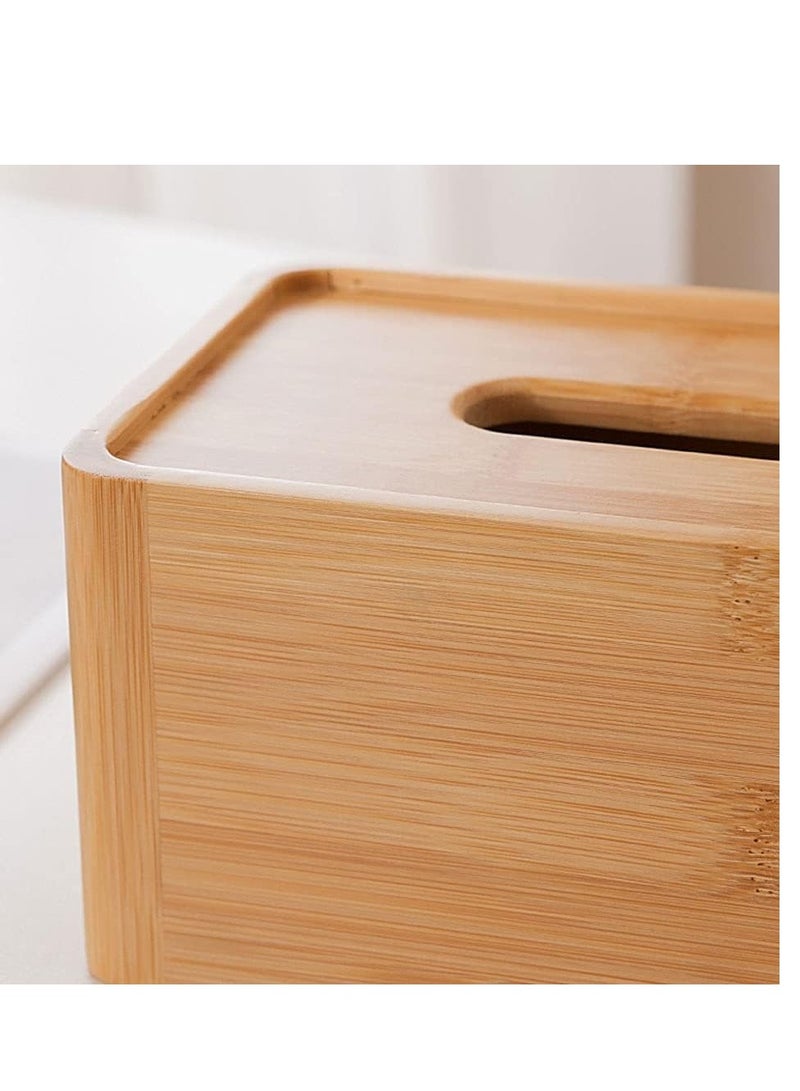 Wood Tissue Storage Box Living Room Paper Towel Holder - Image 3