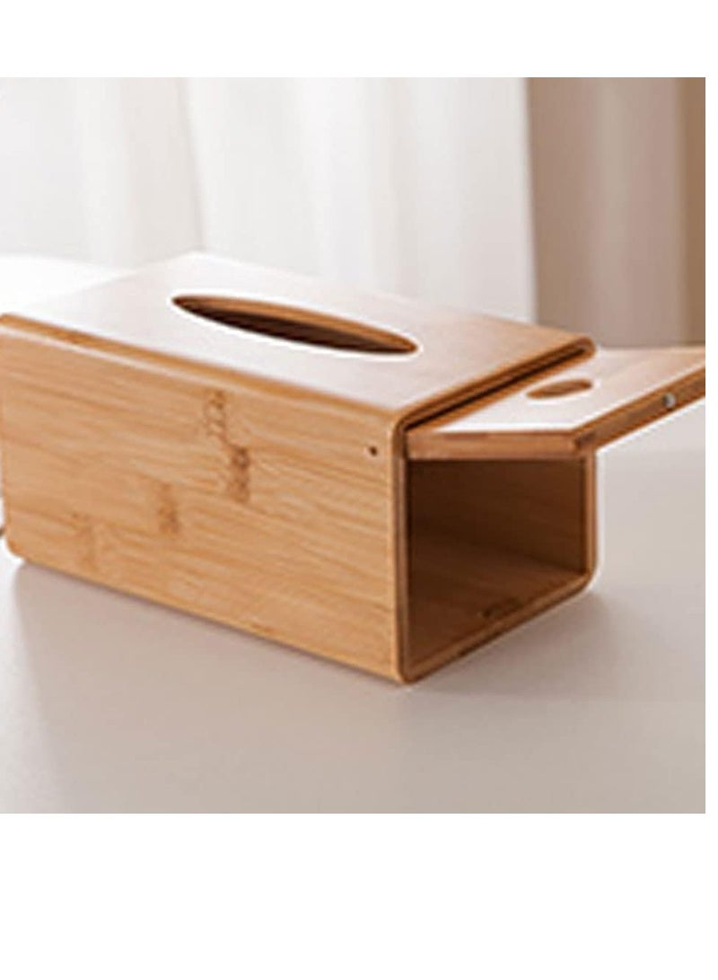 Wood Tissue Storage Box Living Room Paper Towel Holder - Image 4
