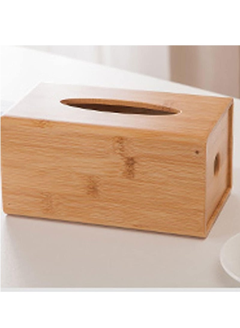 Wood Tissue Storage Box Living Room Paper Towel Holder - Image 5