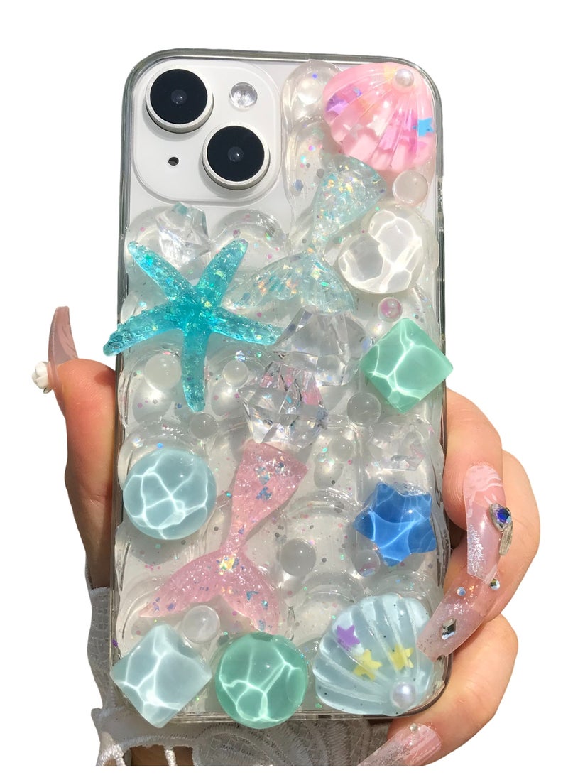 Phone Case for iPhone 14 Ocean Three-dimensional Element Summer Clear Translucent Soft Protective Shell - Image 1