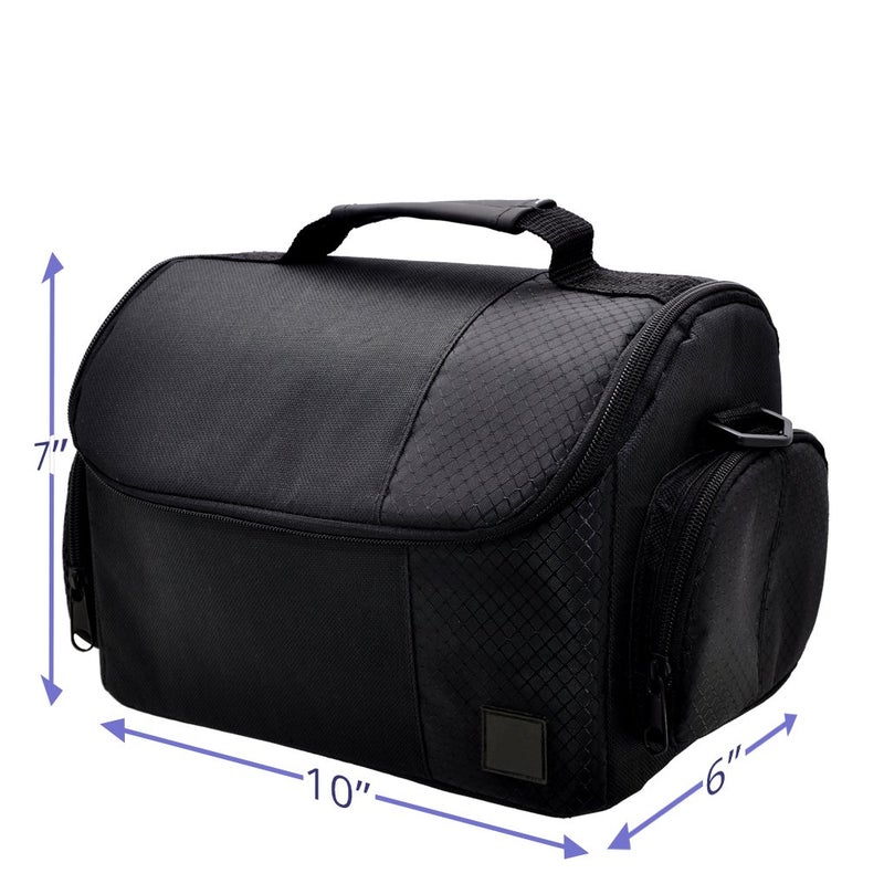 eCostConnection Deluxe Large Digital Camera / Video Padded Carrying Bag / Case For Nikon, Sony, Pentax, Olympus Panasonic, Samsung, And Canon Dslr Cameras & Ecostconnection Microfiber Cloth - Image 2