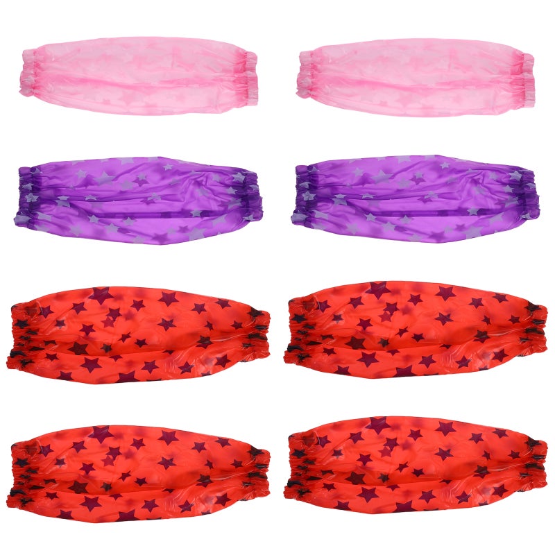 4 Pairs Oversleeve Star Pattern Cleaning Oversleeve PVC Oilproof Arm Sleeve Protectors for Women Men (Random Pattern) - Image 1
