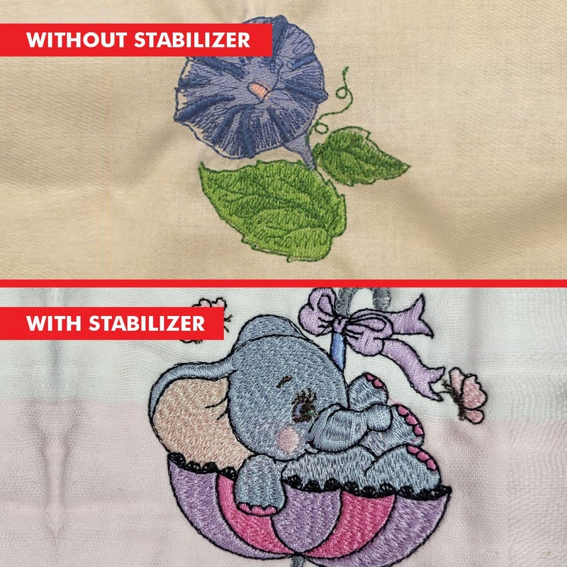 Superpunch Invisible No-Show Mesh Stabilizer, 1.5 oz Cutaway for Embroidery Machines-100 Precut Sheets 7.5inch x 8inch, SuperStable Lightweight Cut Away Machine Stabilizers Backing Made in USA(White) - Image 5