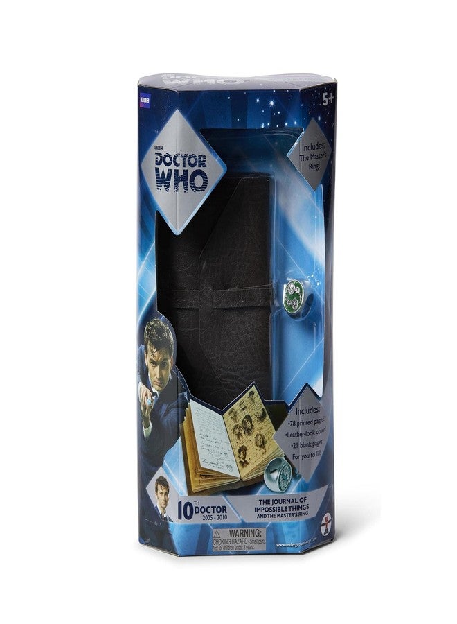 Underground Toys Doctor Who Journal of Impossible Things Journal with Masters Ring Set - Features Leather-Style Cover with Blank & Printed Pages - Adjustable Silver Ring - Seen On BBC Series End of Time Episode - Image 3