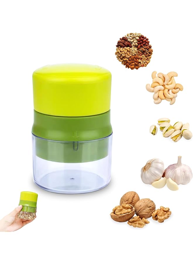 S-TOP Portable Manual Nut Grinder - Easy-to-Use Handheld Nut and Spice Crusher for Walnuts, Almonds, Pecans, Hazelnuts, Durable Compact Food Grinder for Kitchen Use, Green - Image 1