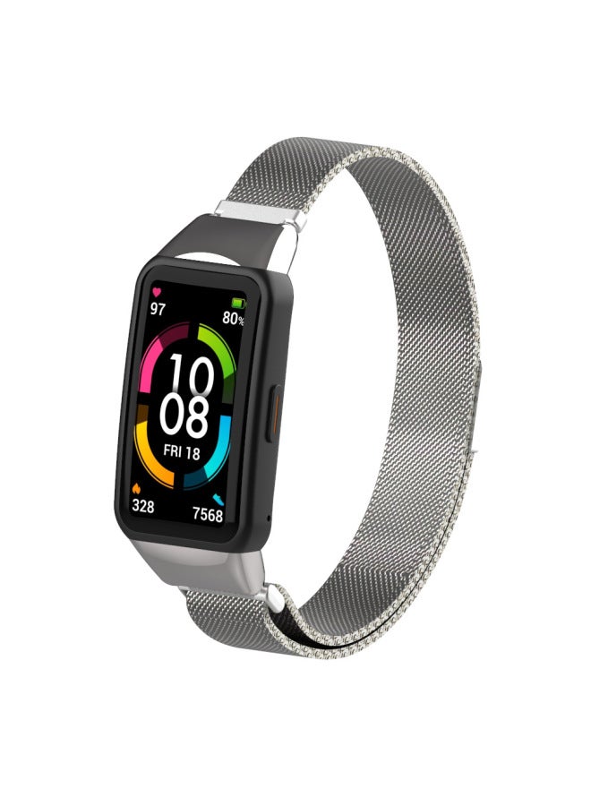 Suitable For HuaweiBracelet 6 Milan Strap Glory Bracelet 7/6 Elastic Metal Connector Magnetic Wrist Strap-Color:10# Milan Rose Red - Image 5