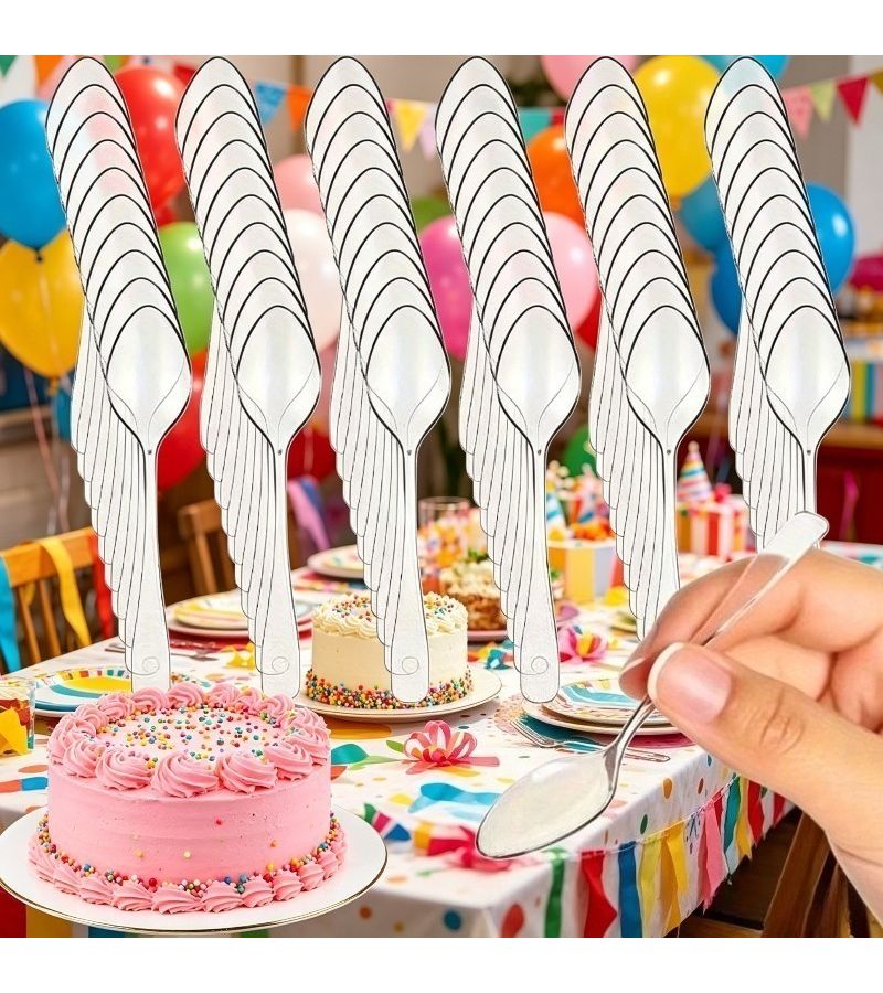 39 Pcs Transparent PS Dessert Spoons For Parties Weddings Birthdays Mini Ice Cream Scoops Serving Utensils For Cake Pudding Jelly And Events - Image 4
