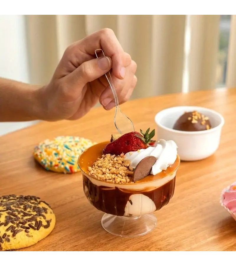 39 Pcs Transparent PS Dessert Spoons For Parties Weddings Birthdays Mini Ice Cream Scoops Serving Utensils For Cake Pudding Jelly And Events - Image 5