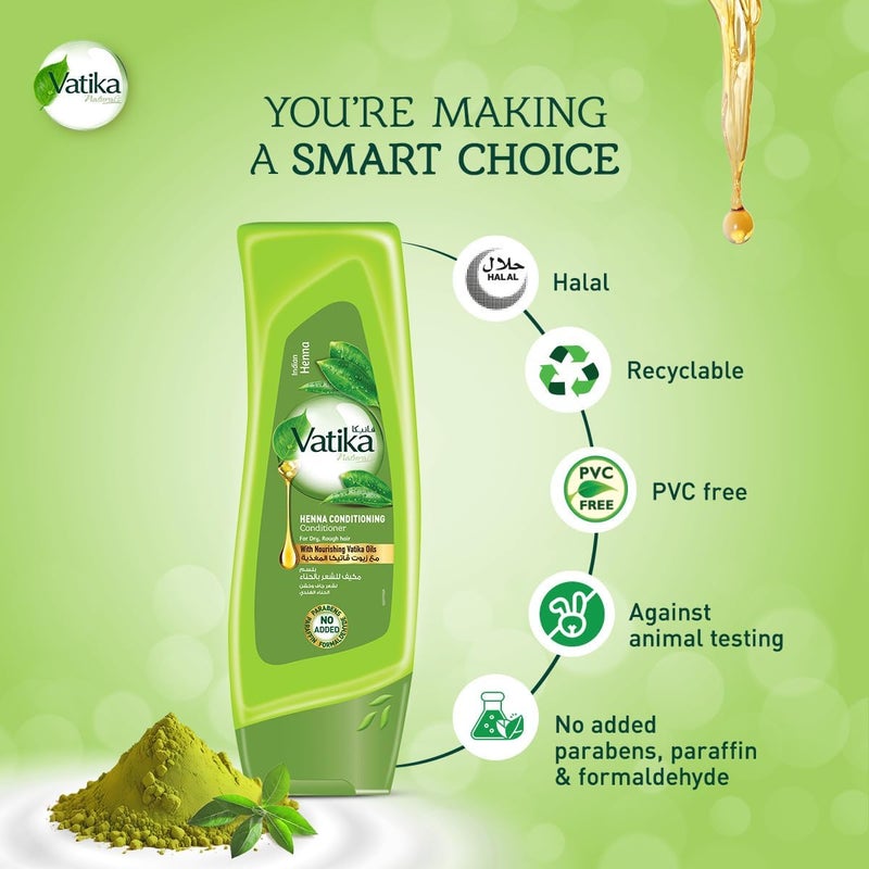 Vatika Naturals Indian Henna Conditioner 200ml - Herbal Conditioning Solution for Dry, Rough Hair - Image 5