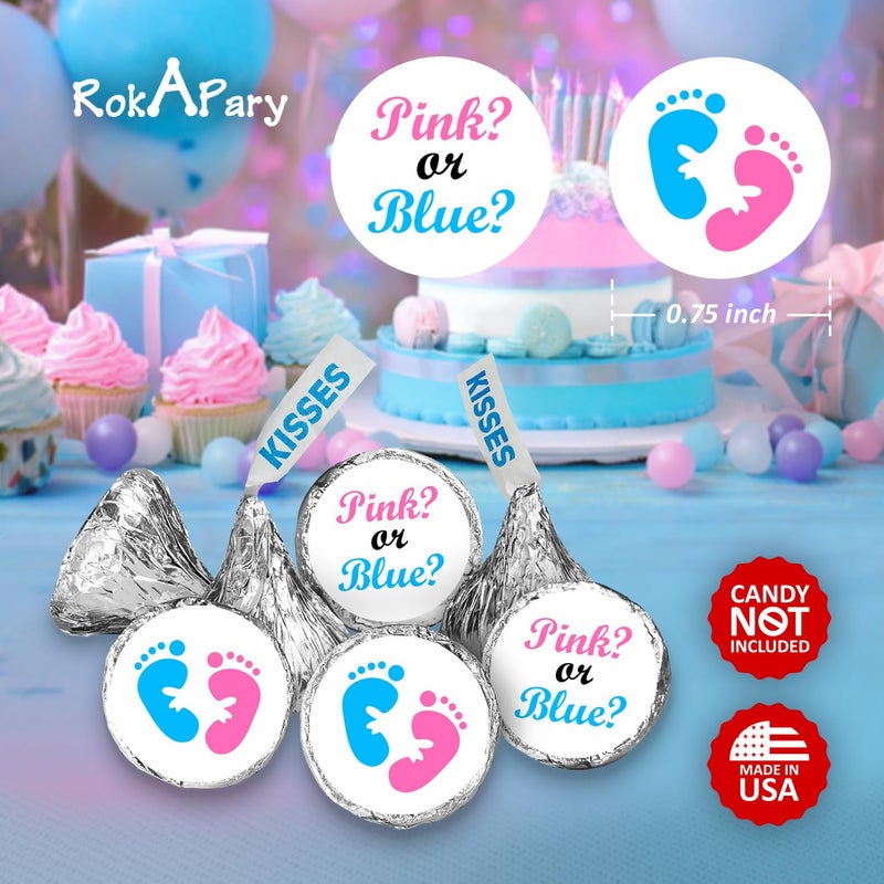 Creativity Labels 324 Pink and Blue Gender Reveal Baby Shower Favors Stickers for Baby Shower Or Sprinkle Party Decorations, Boy or Girl Gender Reveal Favors, Chocolate Drop Tags Labels, Made in USA - Image 5