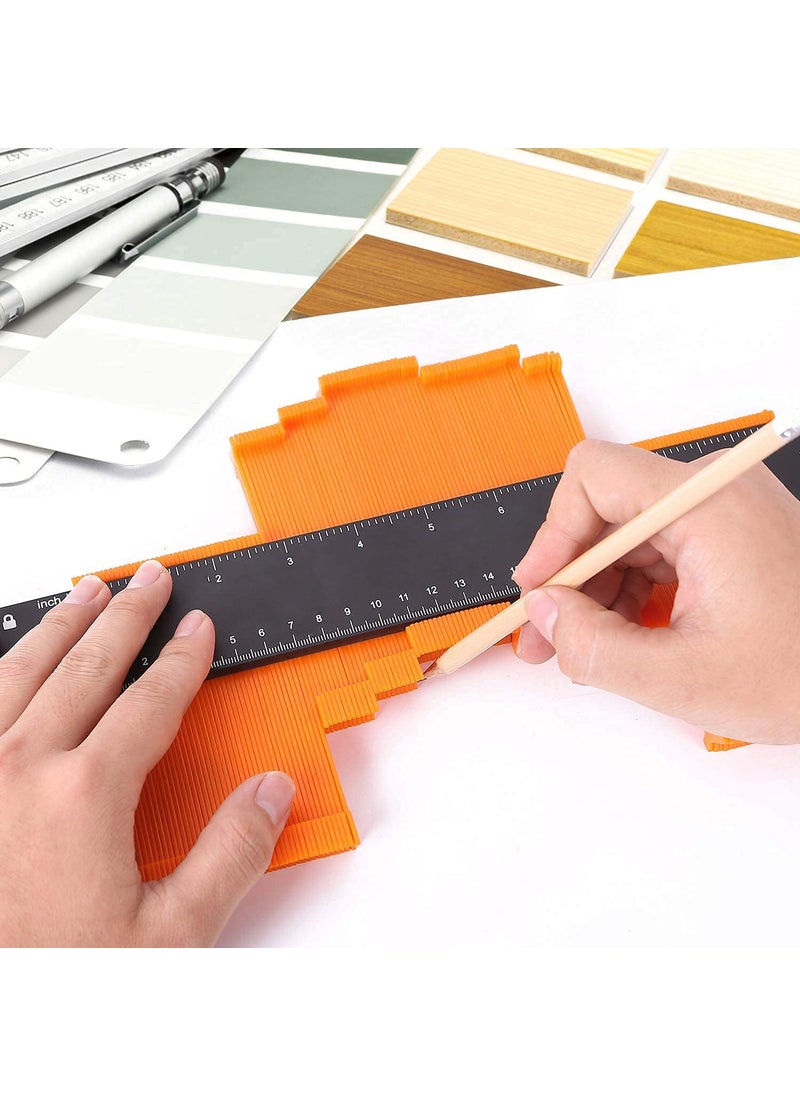 SHRADDHA MATERIALS SHRADDHA MATERIALS 10 Inch Contour Gauge Duplicator Irregular Profile Master Outline Gauge Standard Wood Marking Tool Tiling Laminate Tiles Edge Shaping Measure Ruler Multi  - Image 5