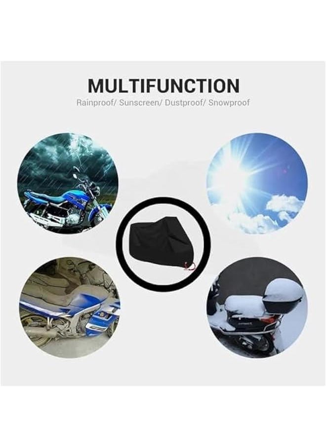 HOOKOR Bike Cover Outdoor Waterproof Bicycle Covers Rain Sun UV Dust Wind Proof for Mountain Road Electric Bike with Lock Hole,Black (75-01XL)  - Image 4