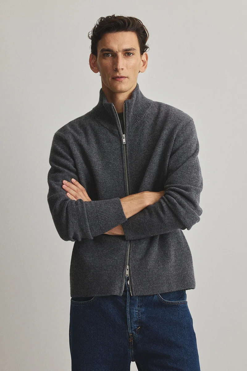 H&M Regular Fit Wool zip-through cardigan