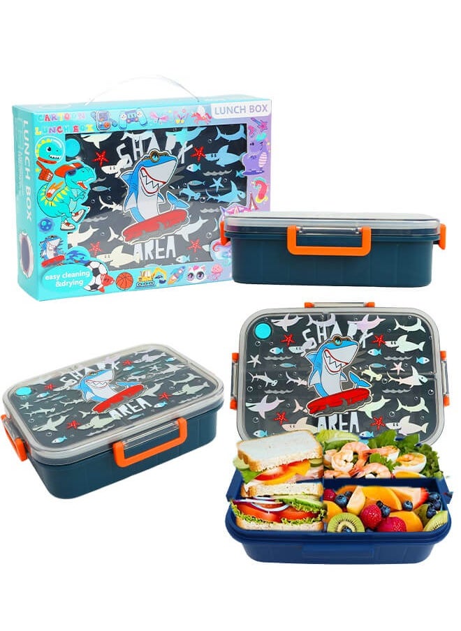 Riolio Children's Bento Box, 1200ml, BPA-Free, Leakproof, 3-Compartment Snack Box, Perfect for Back to School, Students, Daycare, and Lunch  - Image 1